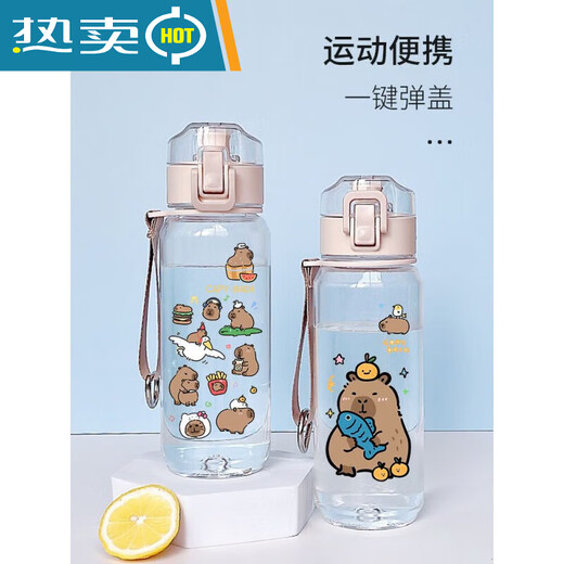 Wasserkocher kleiner Capybara-Wasserbecher Karte Furzbecher Student tragbarer Sommer große Kapazität 530 ml R3271 Capybara-Kunststoff-Trinkbecher-