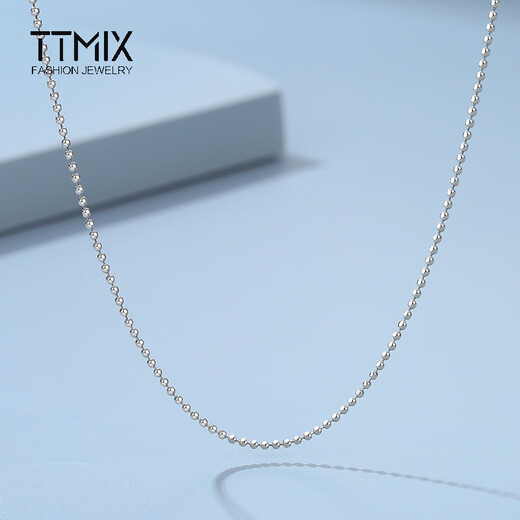 TTMIX platinum necklace women's platinum pt950 necklace platinum plain chain women's platinum plain chain clavicle chain for girlfriend 4.9-5.1g 56+2cm thick 1.1mm
