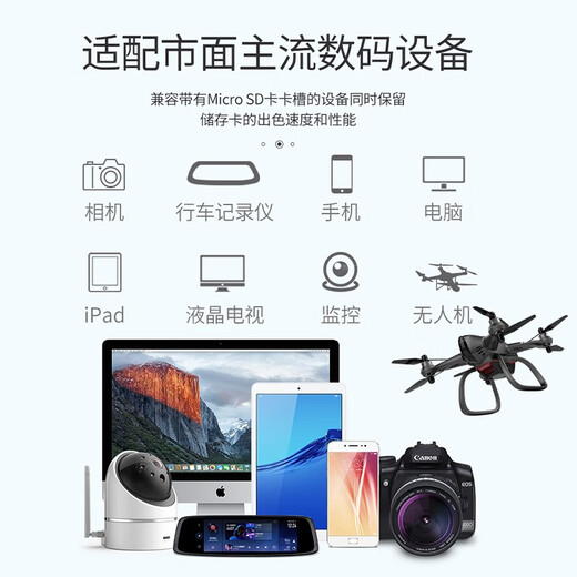 金士顿TF卡 大疆无人机 监控摄像头专用  运动相机内存卡 switch 手机 高速存储卡  SDCG3/1TB【高速170MB/s】