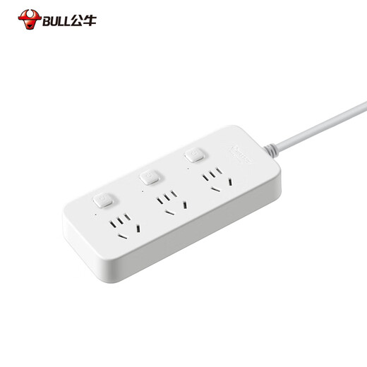 BULL sub-control socket/socket board/socket strip/socket strip/terminal board/pull line board 3C certification 3-position sub-control total length 1 meter independent switch GN-B2033