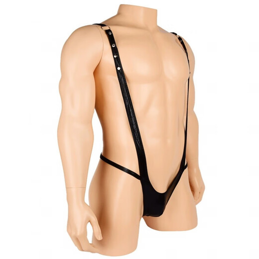 gay sexy masculin bas de taille basse string noire en cuir pu sexy shusn-shot to-torseurs torseurs de performance costume noir