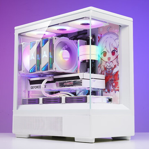 Patriot Xingcan Xiaolan desktop computer e-sports game console sea view room supports 240 water-cooled MATX chassis Xingcan Xiaolan white + Aurora Z13 fan 1 positive 3 reverse