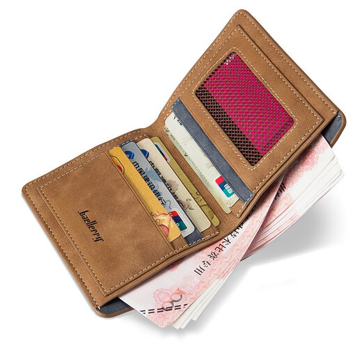 Dijiale Retro Herren Kurzer Brieftasche dünne Matte weiche Leder Koreanische Version Jugend lässig Multi-Card-Brieftasche Student Brieftasche Blau horizontaler Stil