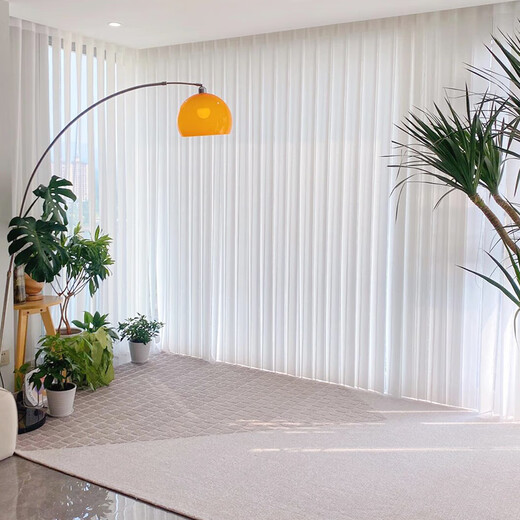 Xunjia Dream Curtain Intelligent Electric Curtain Vertical Venetian Blind Living Room Balcony Curtain Modern Simple Style Manual Wide Blade 288/ Does not include motor