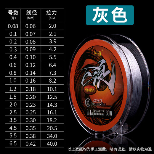 Mermaid imported strong horse fish line sub-line ultra-fine fishing line main line PE line 0.2 Luya micro braided line 50 meters ultra-fine strong horse feather white 0.1