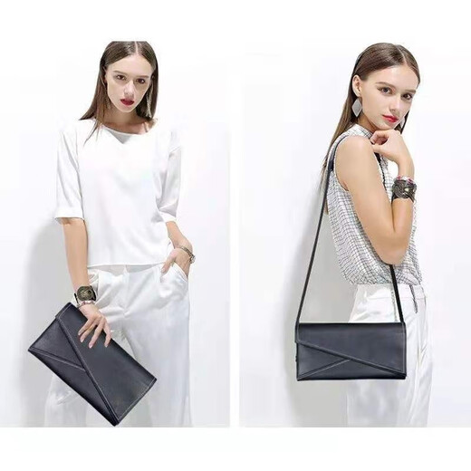 Sephren European и American Fashion Fashion Light Swite Cowhide Clutch Женщины повседневные темпераментные пакеты для подмышки, 2024 Новая мягкая мешок для кожи черная