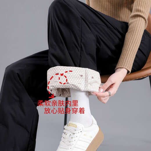 Flying in the Snow Autumn Women's Down Outer Pants Duck Down Straight Slimming Warm Down Jacket Black|8056 175/80A