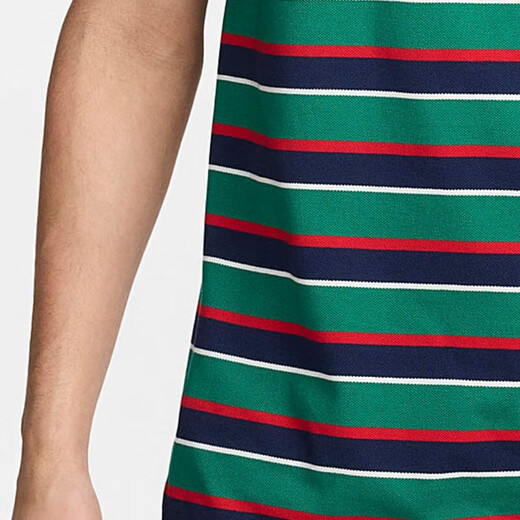 耐克（NIKE）男装 舒适百搭宽松休闲条纹运动翻领短袖T恤FN3897-010 FN3897-410 S