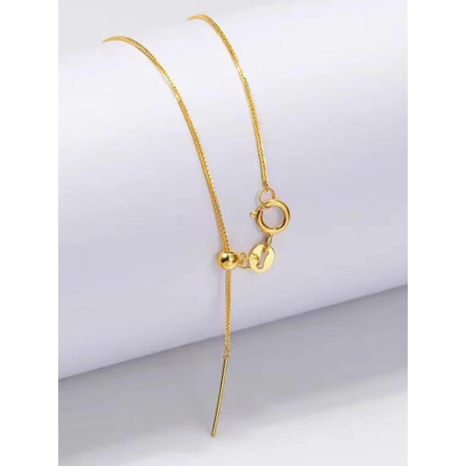 18k gold pin chain 18K gold Chopard adjustable perforated gold beads Universal pin type l8k yellow gold Chopard necklace about 12mm thick + limited time heart pendant