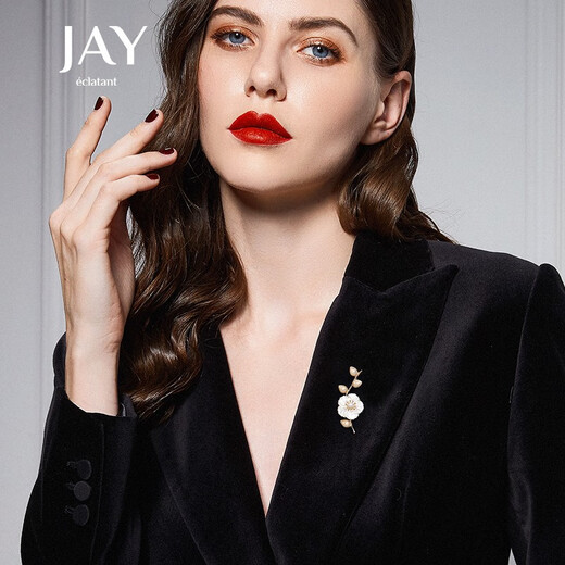 Jay hibiscus brooch, high-end female corsage, suit accessories, birthday gift for elder mother and mother-in-law