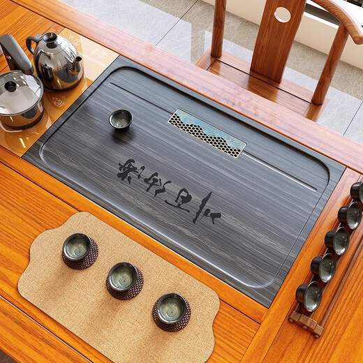 Tea table stone plate embedded tea tray panel custom tea table stone plate embedded marble tray water tray leakage tray length 60 - width 37 - thickness 3CM natural stone