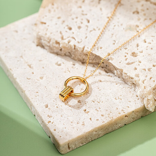 Yuanwenyuan 18K gold necklace Jingui pendant, simple and fashionable women's model, birthday gift for girlfriend and wife, Jingui pendant