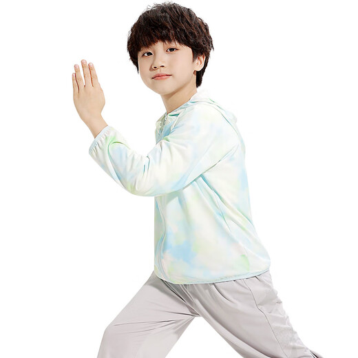 
Yu Zhaolin children's sun protection clothes for boys and girls' sun protection clothes coat ice silk cool breathable quick-drying jacket refreshing green 150