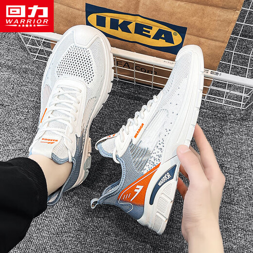 
Huili men's shoes mesh sneakers summer breathable 2025 new lightweight and versatile casual running shoes trendy shoes men white gray and blue [677] 40