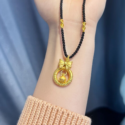 Peso bird pure gold pure silver bow peace buckle pendant bell fugitive princess necklace Valentine's Day gift gold wrapped in silver gold