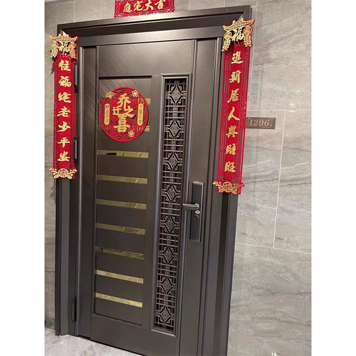 JRB Jiaruibao double-door Korean door single-door color entrance door rural light luxury community stainless steel fingerprint lock door security door style 1 per square