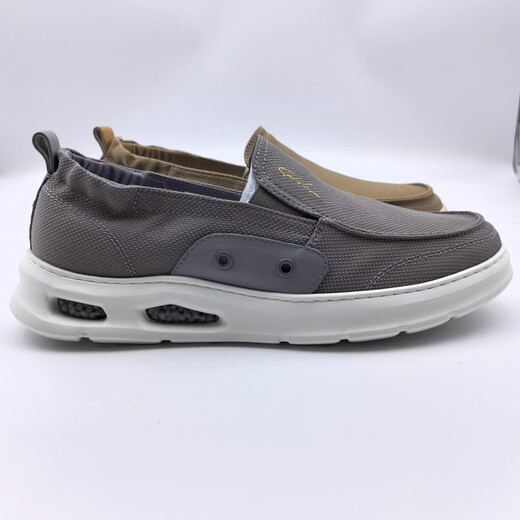 
Shachi men's shoes 2024 summer new lazy shoes men's casual shoes popcorn bottom breathable canvas shoes gray 3883 38