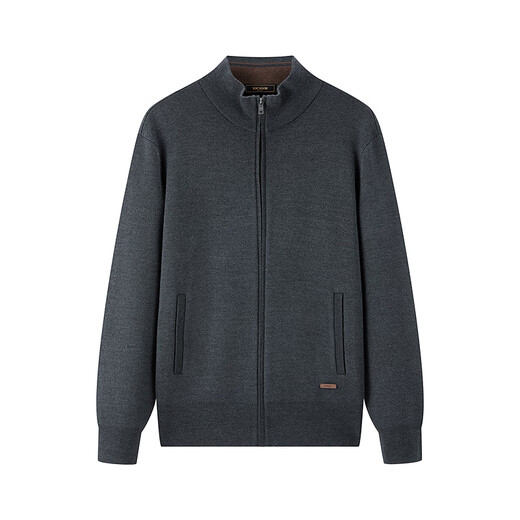 Youngor Machine Washable Wool Autumn and Winter Men's New Stand Collar Business Casual Warm Sweater Jacket 619962C