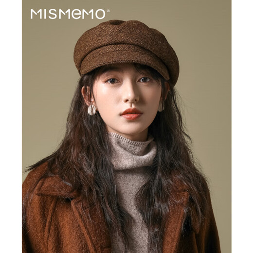 MISMEMO British Retro Newsboy Hat Women's Autumn and Winter 2025 New Woolen Duck Bill Painter Hat Small Head Circumference Miscellaneous Flowers