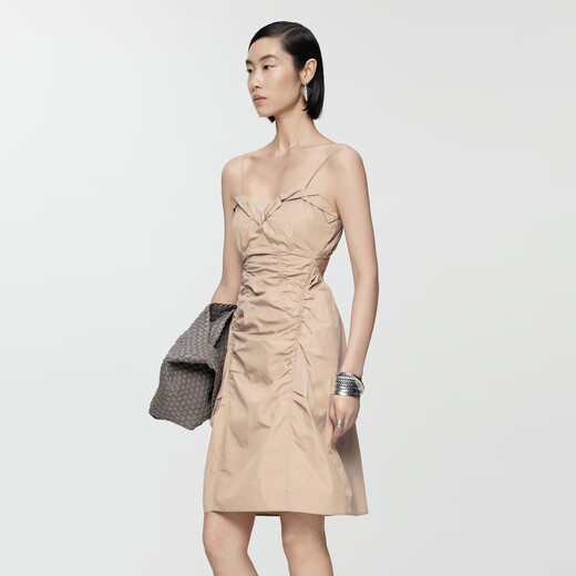 Jnby/Jiangnan Buyi Frühlings- und Sommer -Frauenkleidung Schlinge Kleid Einfacher Pendler ärmellose Taillenrock 5o6g14420 674/mittelgraues Pulver s