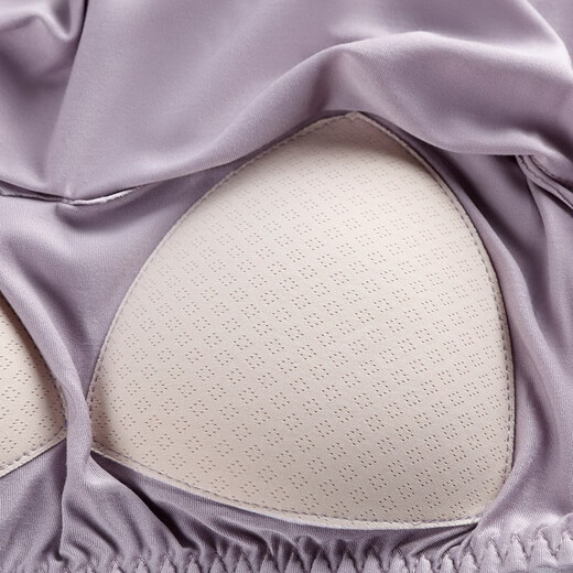 Fenten suspender pajamas for women in summer, thin ice silk, cool feeling, can be worn on the outside, V-neck chest pad integrated home clothing 723 lilac purple [wide front and thin belt behind] Single top M [recommended 80-100 Jin [Jin equals 0.5 kg]]