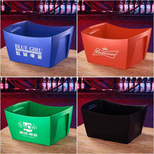 Wing Fantasy thickened plastic rectangular ice bucket beer bucket beer basket beer frame beer box bar wine box green