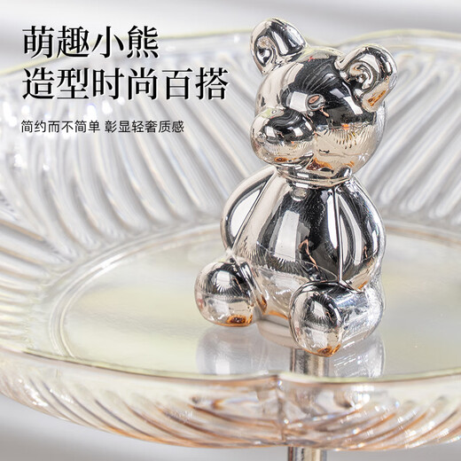 Caizhi (Caizhi) Livre de luxe léger Livrage salon Table Table Bac Candy Candy Childy Fruit Fruit Dessert Tray Bear Ouss à trois couches CZ6996