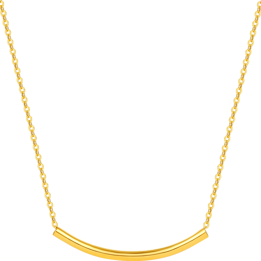 Saturday Fu 5G craftsmanship gold necklace women's smile bright pendant price A069740 about 2.71g 40+5cm gift