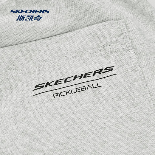 斯凯奇（Skechers）裤子男子春夏休闲针织长裤宽松运动健身直筒裤情侣 细纹理花灰/01T1 M
