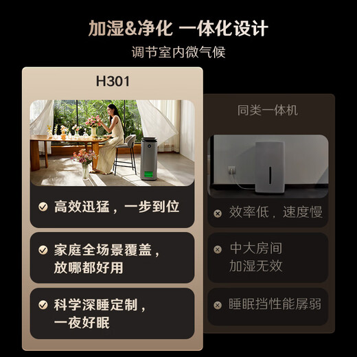 352 flagship hot model mist-free humidifier air purifier humidification and purification all-in-one machine for home living room and bedroom large area formaldehyde rhinitis removal national subsidy H301