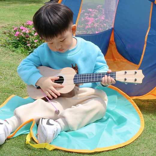 
hluru children's guitar beginners can play zero-basis children's ukulele plucking piece for boys and girls music toys [cartoon model 42cm] Little yellow tiger