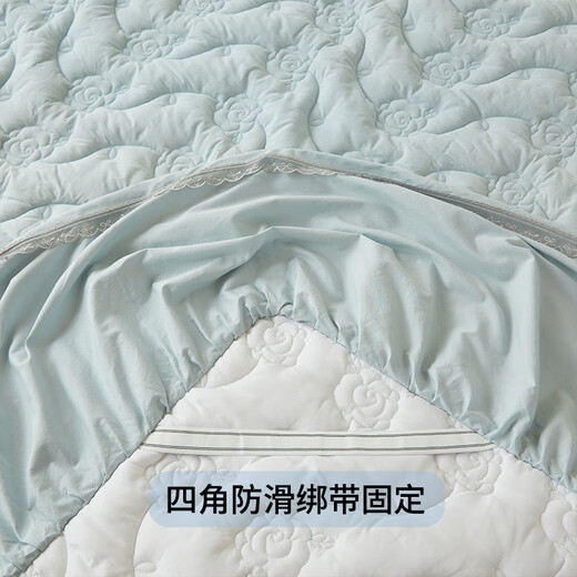 Sailotou Class A cotton bedskirt single piece 2024 new pure cotton quilted thickened bedspread bedskirt dust cover bedcover to hide the ugly baby blue maternal and infant quality soybean fiber 200cmx220cm cotton bedskirt + pillowcase 1 pair