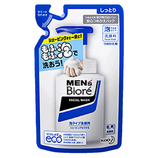 碧柔（Biore）日本原装 男士清爽保湿洗面奶洁面乳 深层清洁替换装 130ml