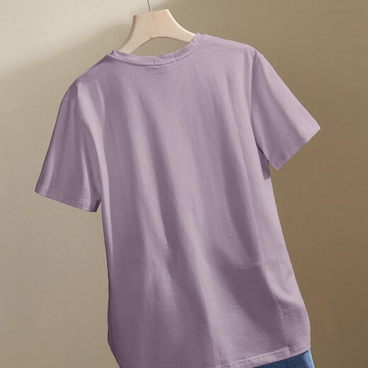 
She pool short-sleeved T-shirt 2025 summer new women's letter printing fashionable loose round neck top