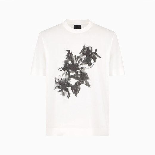 Armani / Armani EA T-shirt à manches courtes en soie imprimée en soie brodée pour hommes EM001024 AF10017 KAKI U1098 S