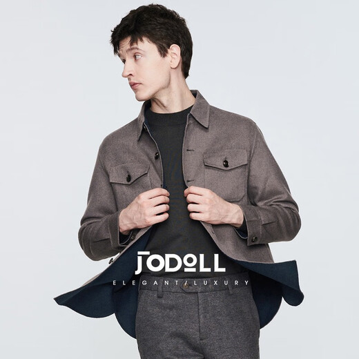 Jodoll Jodon Men's [100% laine] Veste douce décontractée confortable Stretch Stretch Warm Grey 50