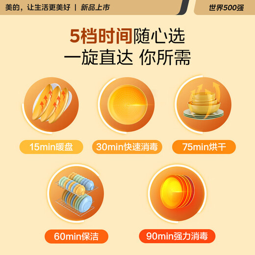 Midea Disinfection Cabinet Home Kitchen Tableware Cupboards Dishes Teacups Knives Disinfection 50L Double Layer Small Desktop High Temperature Drying Two Stars National Subsidy 50T11