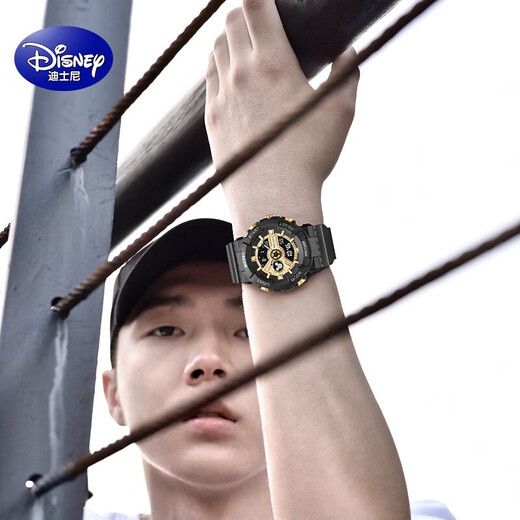 Disney Disney Sports Electronic Watch Girls Junior High School High School Grundschule Kinder leuchtend wasserdichte Uhrengeschenk Klavier Schwarz [Big Model] 15052b