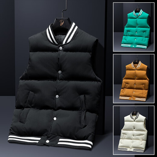 LEEWAHYU Sitio web oficial Vest Juego de otoño para hombres e invernales Vest Casco Workwear en espesas de algodón de algodón Clip informal Black 829 2XL (recomendado 120-140Jin [Jin iguala 0.5 kg])