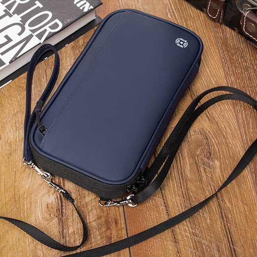 古慕妮旅行护照包rfid防盗刷多功能护照夹出国收留学大容量收纳斜挎卡包 优雅黑