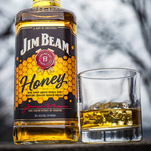 Jim Beam Bourbon Whisky imported from the United States blended type Baizanbian rye/honey/apple wine gift Jinbin Honey 700ml