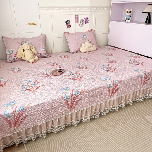 Jieliya GRACE tatami bed cover pure cotton 100% cotton bed sheet with lace clamped cotton quilted kang cover is large size thickened and non-slip K691 [other sizes can be customized] (2 meters + sag 40 cm) * 2.4 meters