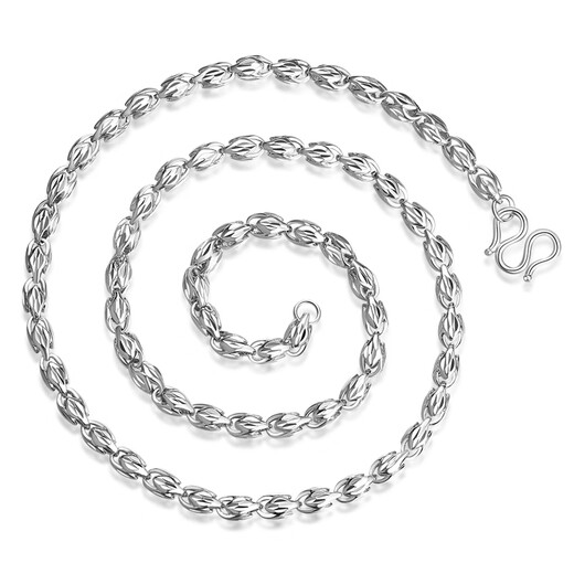 Fat Donglai's same platinum necklace men's pt999 new PT950 men's bag 999 silver men's plain chain is light and luxurious, pt210 leading melon seed chain, about 6mm55cm, weight about