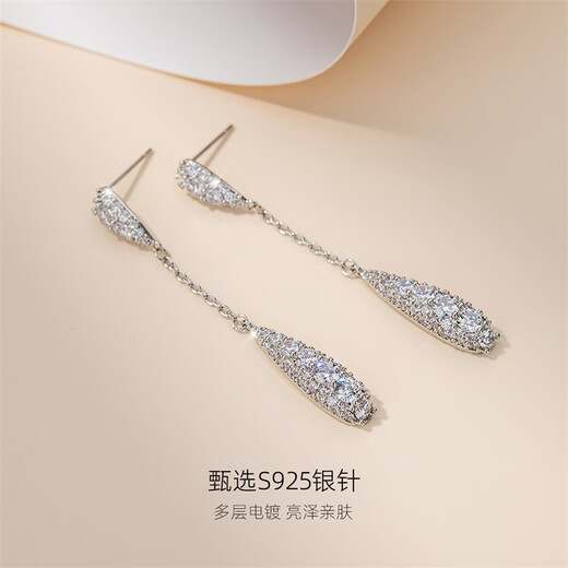 Qlady tassel drop earrings for women, light luxury, high-end earrings for women, 2025 new niche design silver needle earrings for women