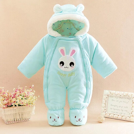 Disney (Disney) Newborn Baby Thickened Onesie, Quilt, Baby Outing Cuddle Clothes, Autumn Feet Plush Sleeping Bag, 5637 Cute Rabbit Cuddle Clothes, Pink 66 Recommended for 0-6 months clothing version, cut to size