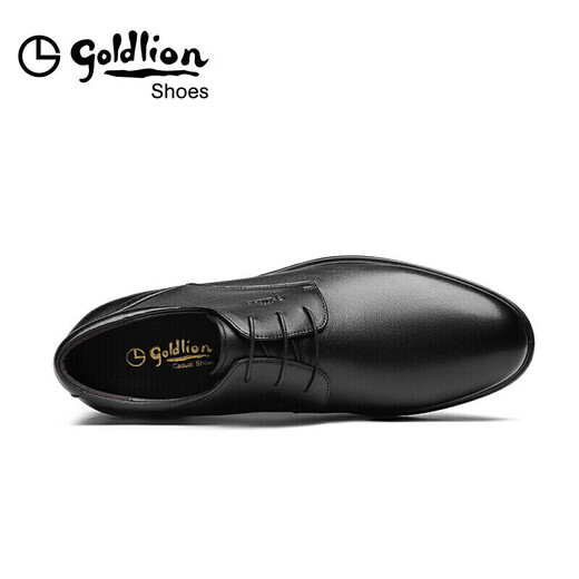 Goldlion men's shoes business formal shoes autumn simple lace-up suit lightweight leather shoes 59674007501A black size 40