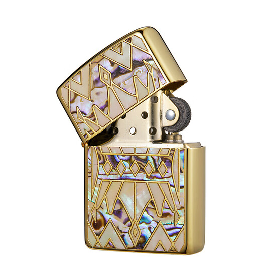 Zippo plus léger Zippo Version authentique de la coque à coque colorée brillante colorée coque incrustée Set Kerosène au vent plus léger pour hommes Cadeaux Brilliant Queen (sans huile autonome) DY9902GQ