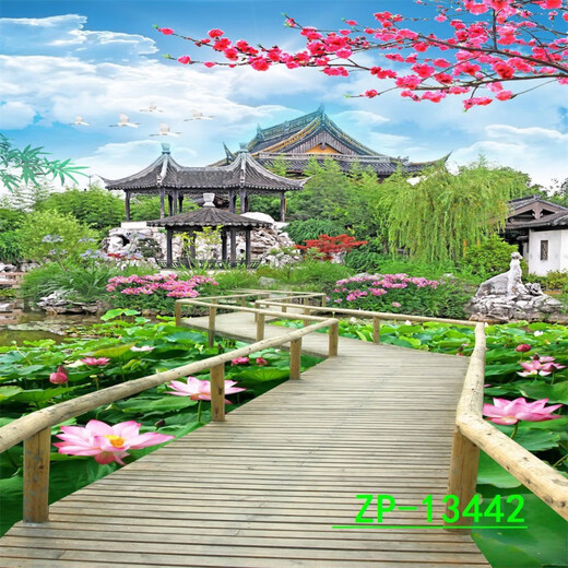 
Internet celebrity live background cloth 3D three-dimensional landscape painting movable high-definition live room outdoor interior background wall ZP-13556 2.5 meters wide - 2.5 meters high (hook type)