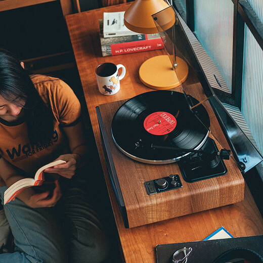 Syitren record player PARON vinyl record player syitren vinyl record player gramophone audio turntable player walnut color