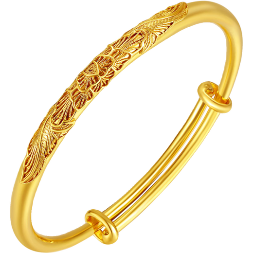 Vatican-made old Phoenix gold shop style filigree bracelet for women 999 gold-plated pure silver push-pull bracelet gold-plated silver adjustable bracelet genuine